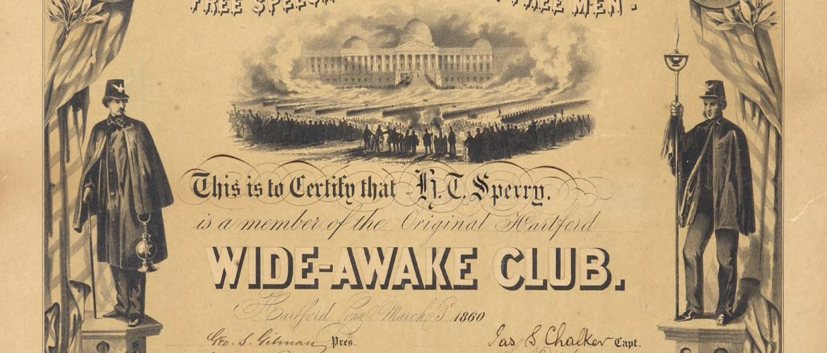 Wide-Awake Club certificate, 1860