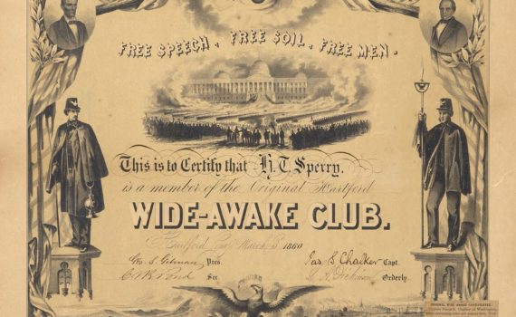 Wide-Awake Club certificate, 1860