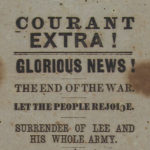 "Glorious News!" Courant extra announcing end of war