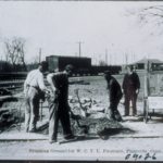 Breaking ground for the Women's Christian Temperance Union fountain, Plainville, 1930s