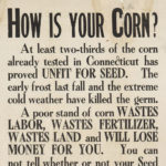 Advice to farmers to test corn before planing, 1910s