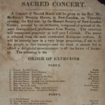 Program for a concert of sacred music, New London, early 1800s