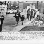 Segregation picket line, Noah Webster School, Hartford, 1860s