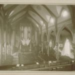 South Congregational Church decorated for peace meeting, New Britain, 1904