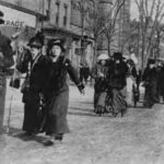 Suffragettes marching, 1910s?