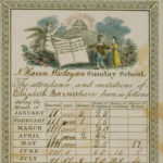 Sunday school attendance record of Elizabeth Barnet, New Haven, 1827