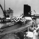Commissioning of nuclear submarine Scorpion, Groton, 1960