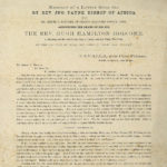 Letter regarding death of Connecticut missionary in Africa, 1857