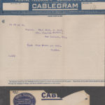 Luther Parker cablegram to his parents, 1918